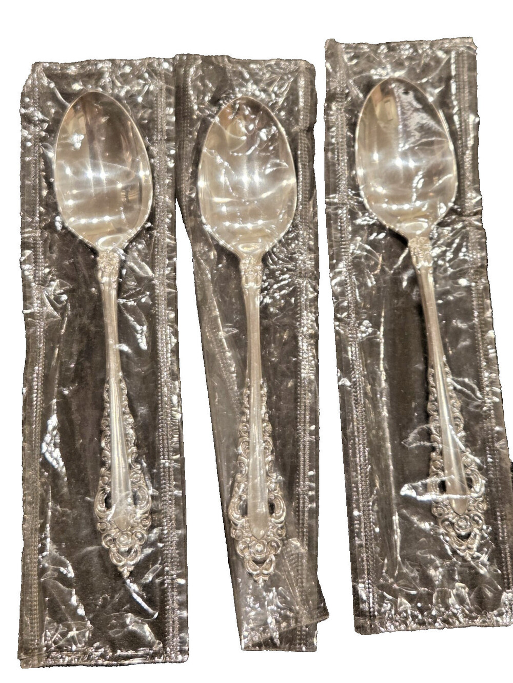 Oneida Royal Grandeur Tablespoons Set 3 Silverplate New Sealed Vintage
